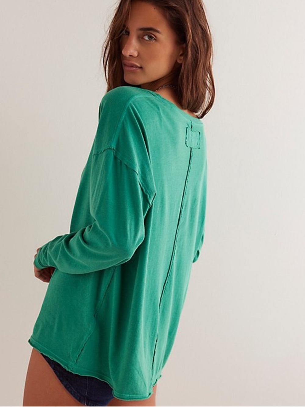Free People We The Free Nina Long Sleeve Tee Sz Medium NWOT